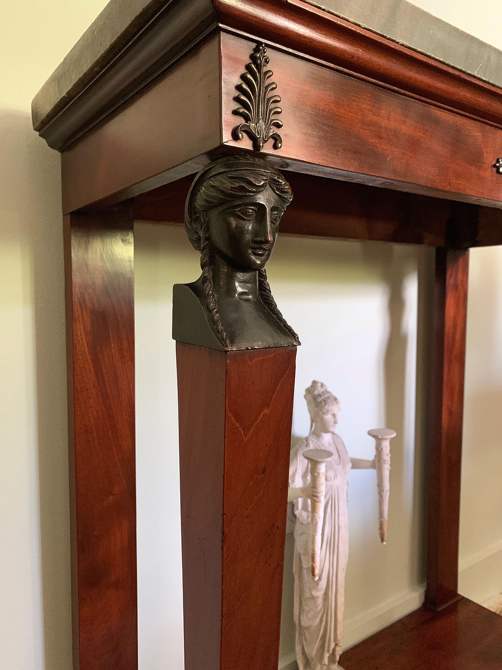 Thumbnail: Demay Jean Baptiste: Mahogany Console With Caryatids, Consulate-Empire