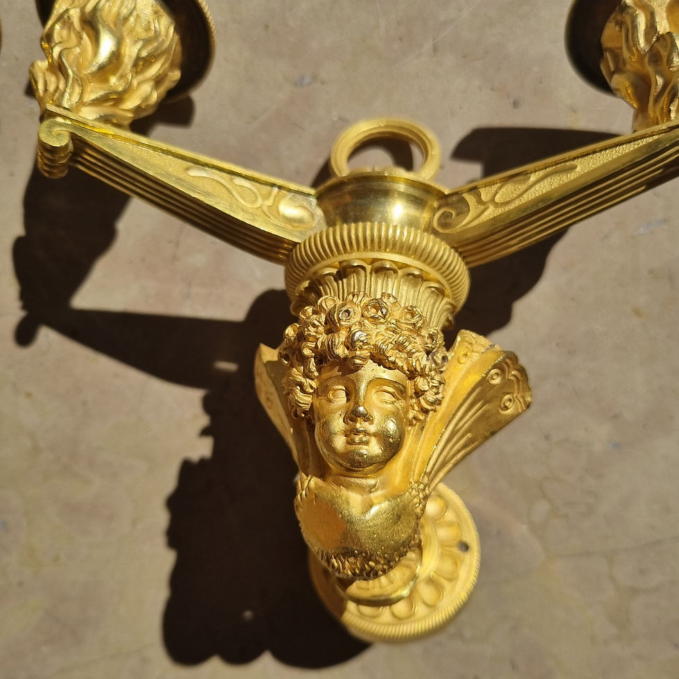 Thumbnail: Pierre-François Feuchère, Pair of Zephyr sconces from the Empire period.