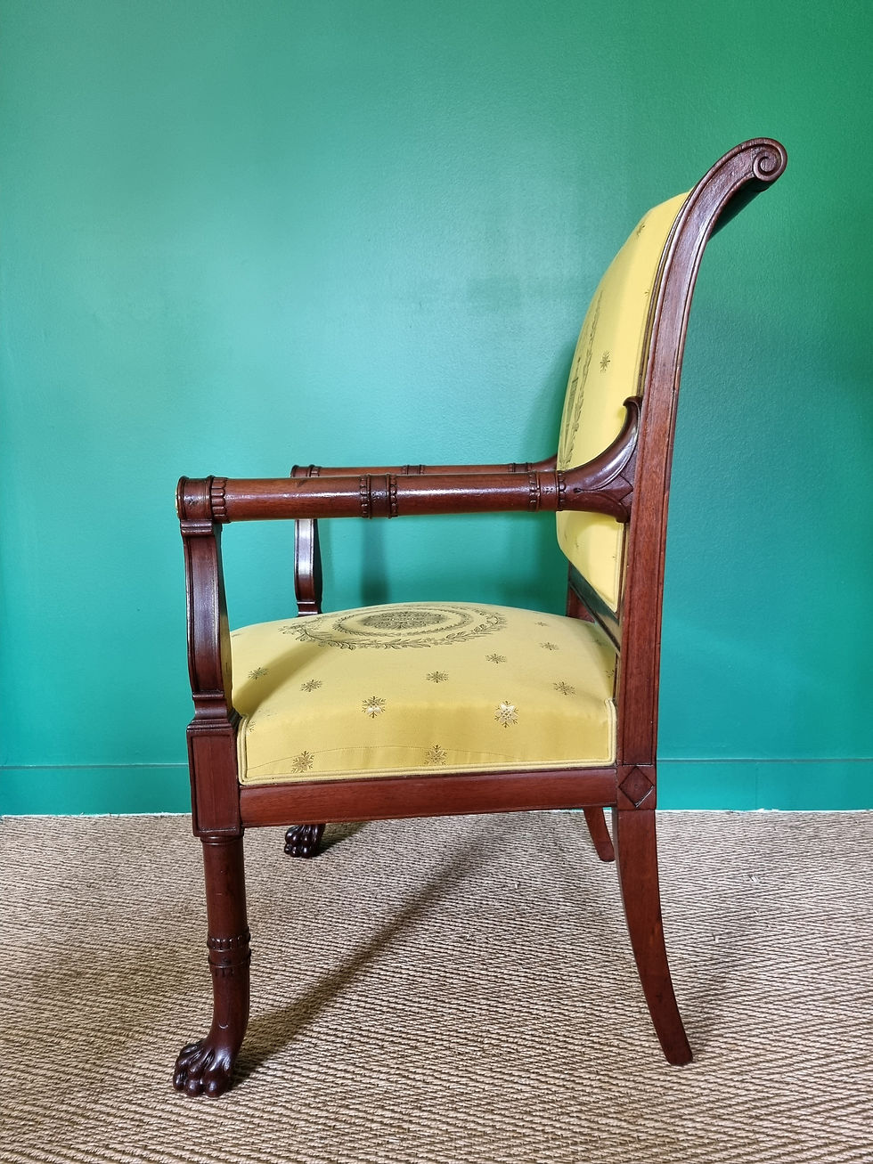 Miniature : Jacob Frères, rare fauteuil de cabinet estampillé, d'époque Consulat