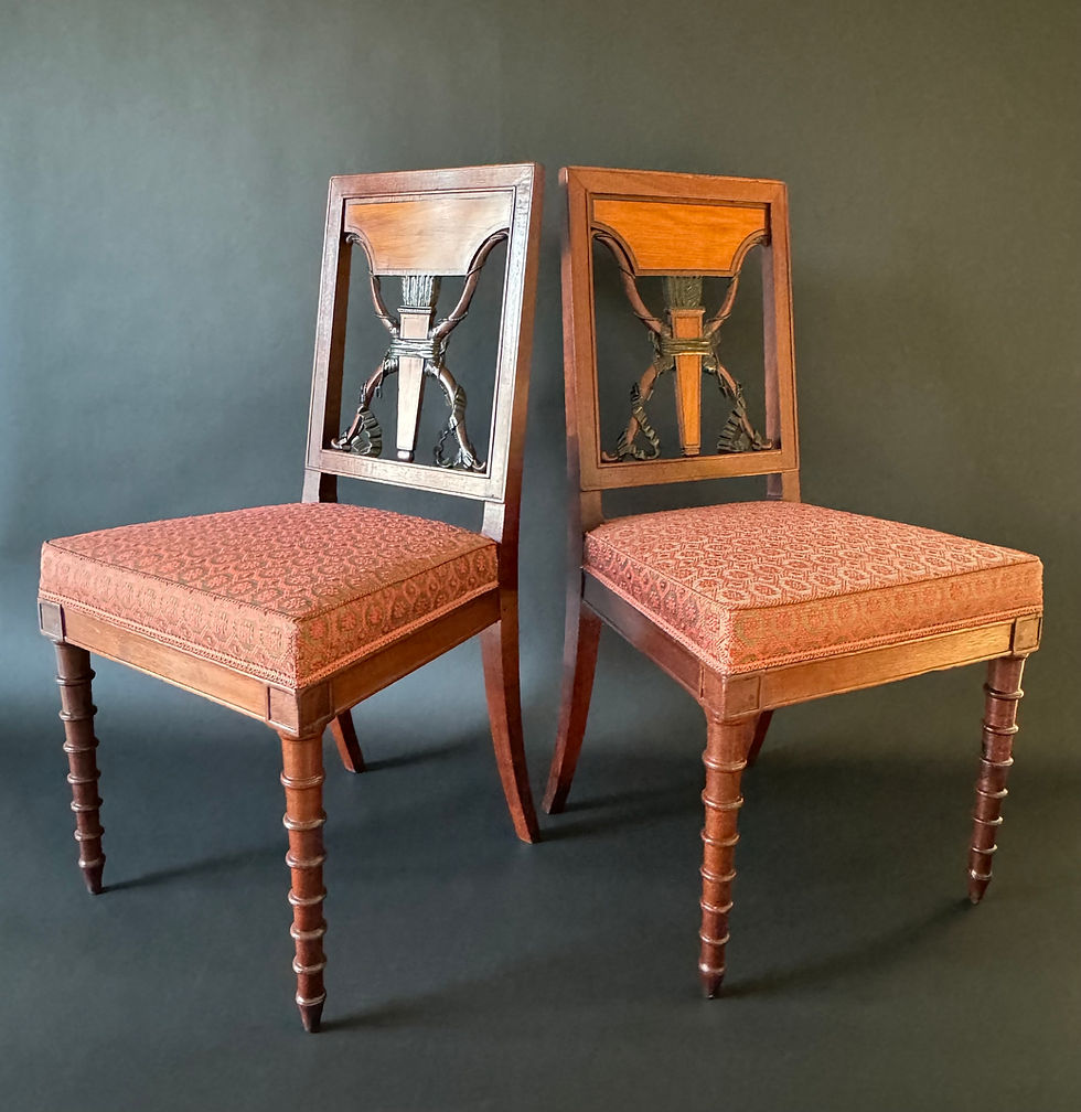 Miniature : Jacob Frères, exceptionnelle paire de chaises estampillées époque Consulat-Empir