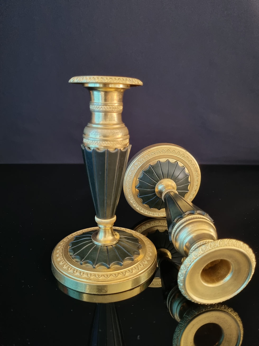 Pierre Philippe Thomire: Rare paire de flambeaux, époque Empire.