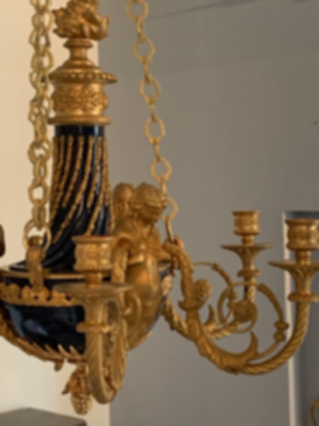 François Rémond: Beautiful chandelier at the terms, mid-19th century.