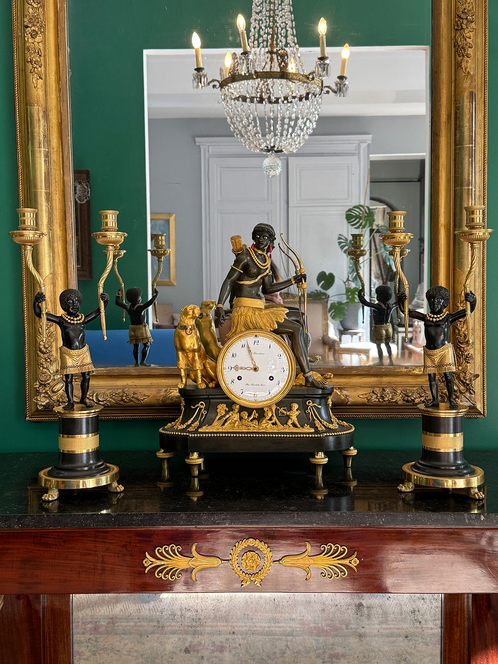 Thumbnail: Deverberie, paire de candélabres "Aux bons sauvages",époque Directoire-Consulat.