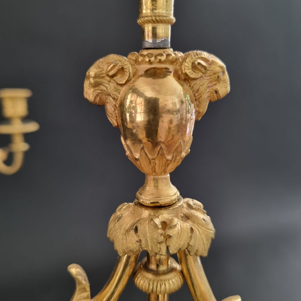 Miniature : François Rémond, paire de grands candélabres  fin XVIIIe siècle, ép.Directoire