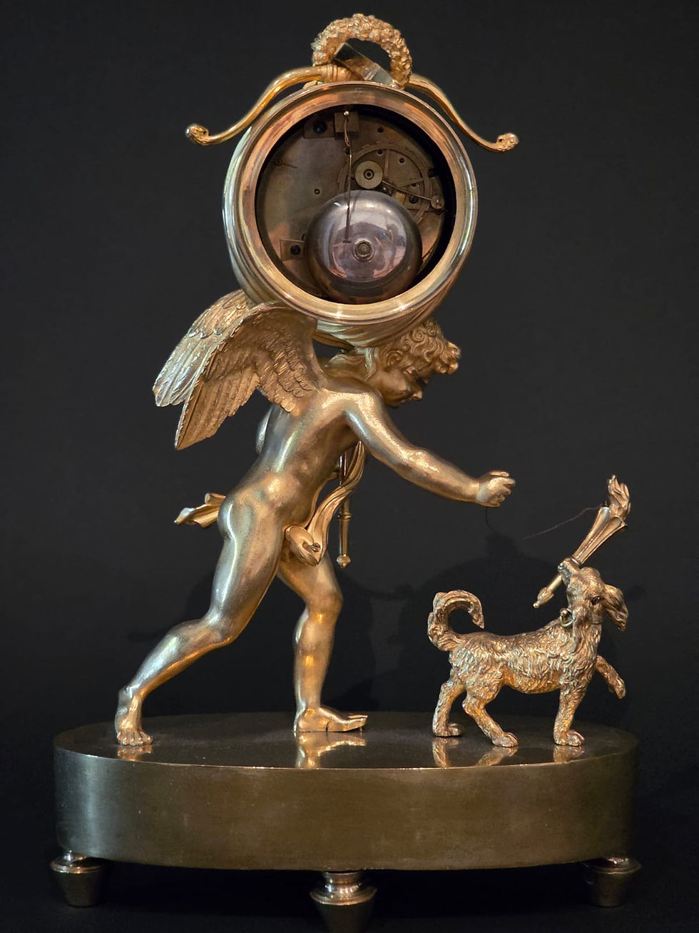 Miniature : Pendule à "l'Amour aveugle", attribuée à Deverberie, époque Empire