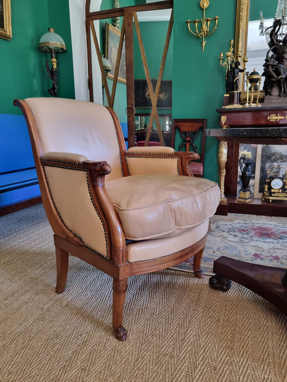 Thumbnail: Pierre-Benoît MARCION, Rare paire de bergères estampillées d'époque Consulat