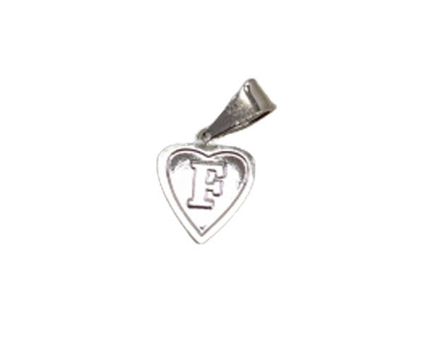 [24-1019-F] DIJE CORAZON LETRA F