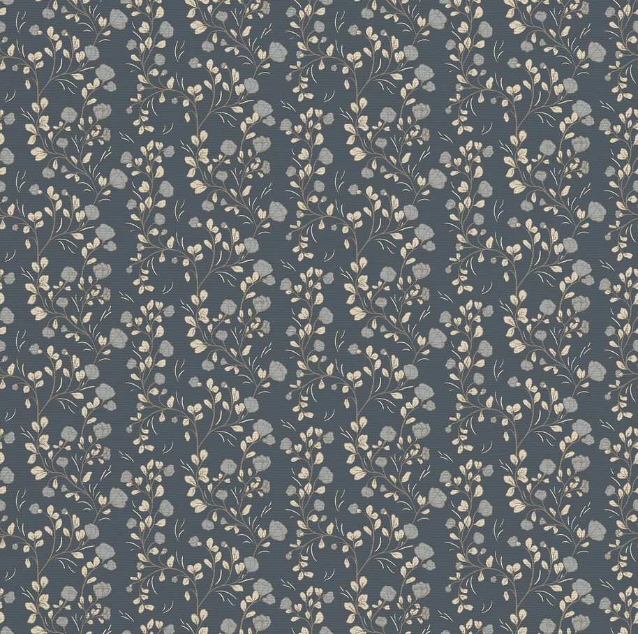 Thumbnail: Vigna removable wallpaper in navy | floral Removable wallpaper Peel and stick wallpaper for bathrooms