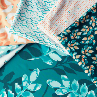 Fabric swatches from the Sunset on the Beach collection by Lisee Ree Designs