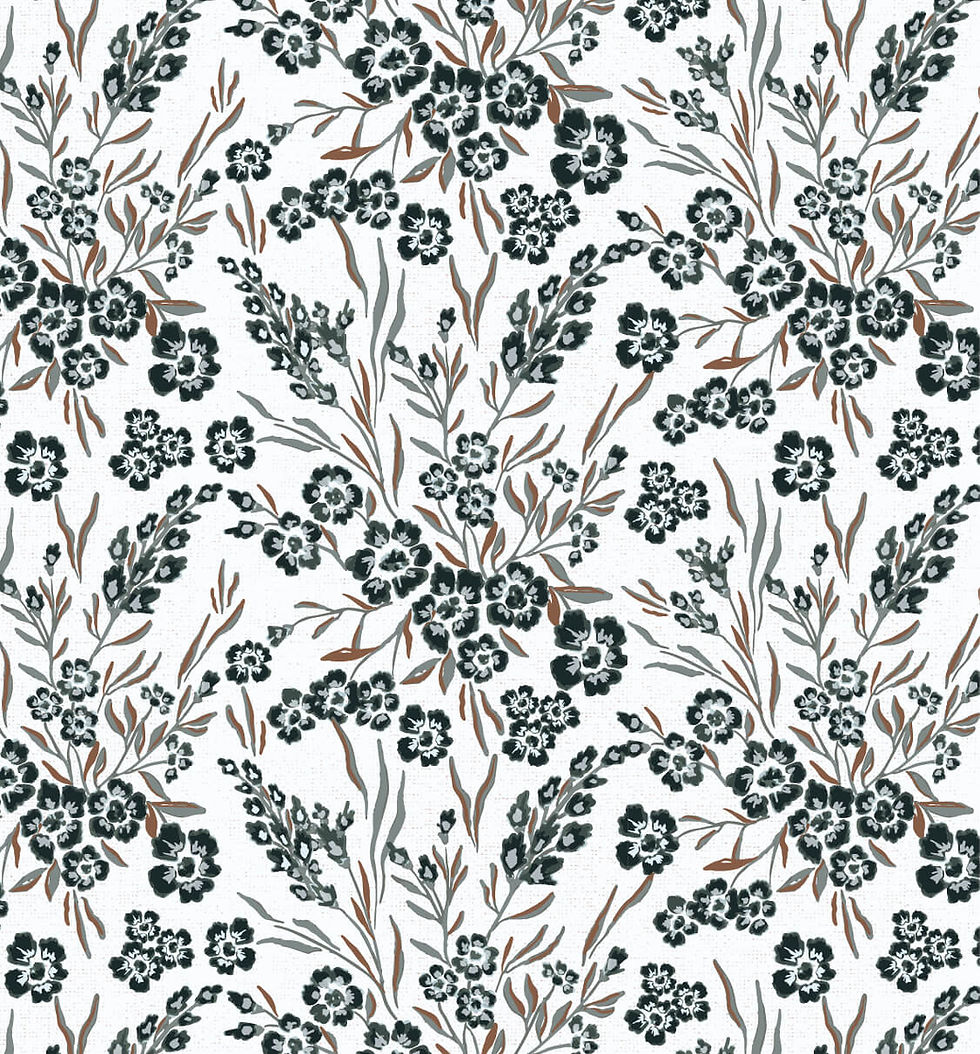 Thumbnail: Heath removable wallpaper in Rust, floral Removable wallpaper Peel and stick wallpaper for bathrooms