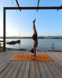 Handstand on the lake