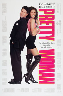 Richard Gere and Julia Roberts in the movie poster for 'Pretty Woman'