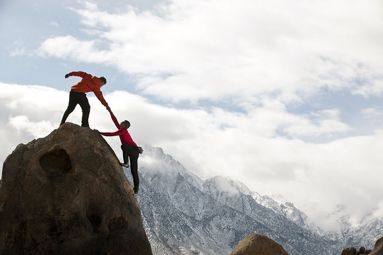Mountain Climbing Teamwork