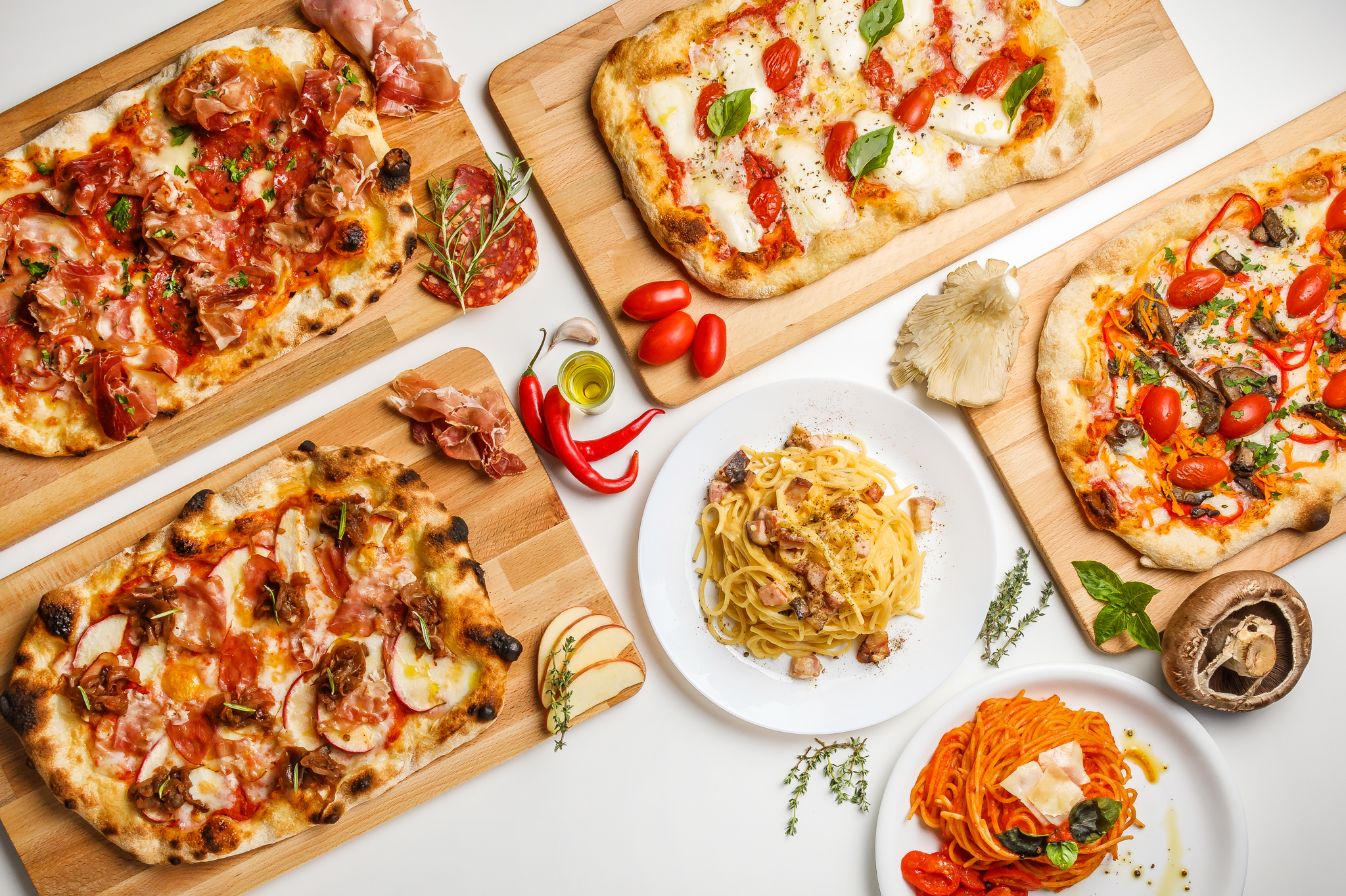 Arranged Food and Objects