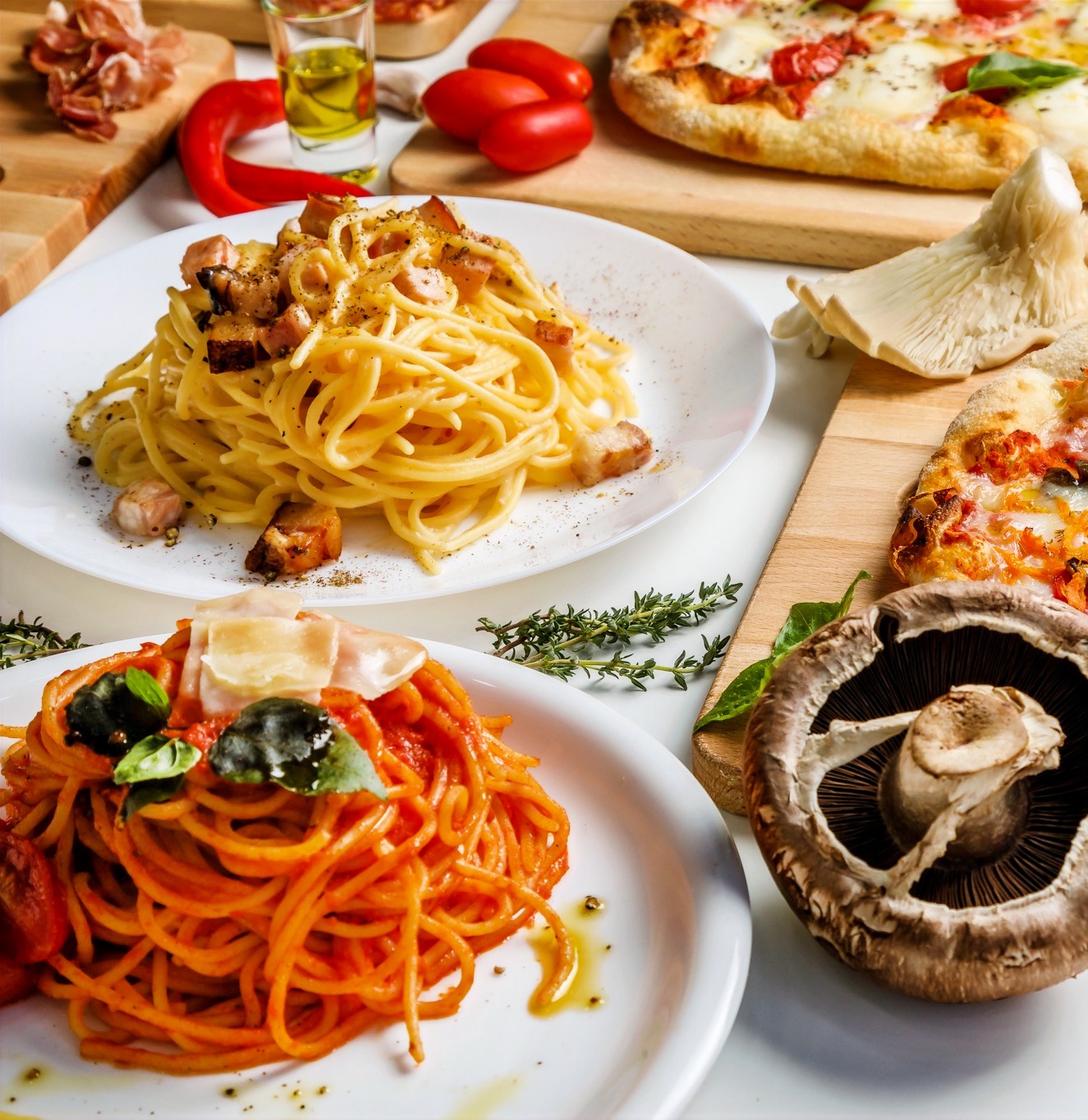 Arranged Food and Objects