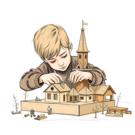 Child building a castle