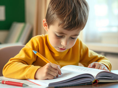 A child struggling with dyslexia