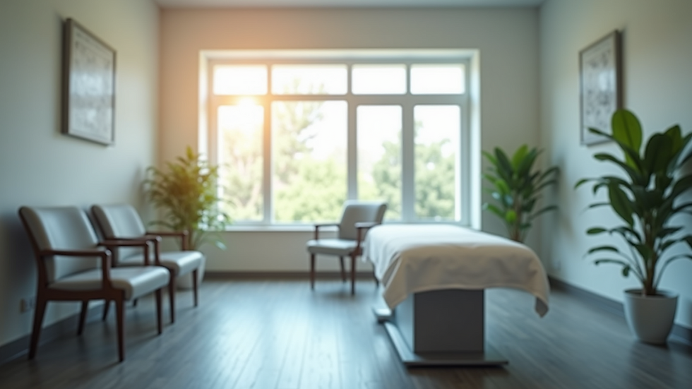 Eye-level view of a chiropractic clinic treatment room