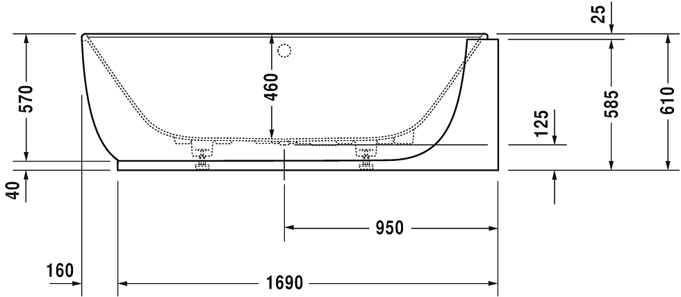 Thumbnail: Duravit LUV Freestanding Corner Left Bathtub 760432