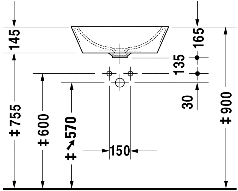 Thumbnail: Duravit Starck 1 Countertop Basin 044753