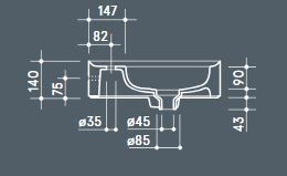 Thumbnail: Valdama Cameo Countertop Basin CML0800A