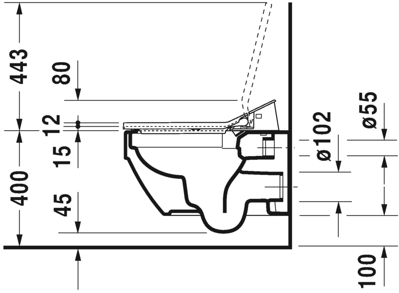 Thumbnail: Duravit Vero Air Wall Mounted Toilet 252559
