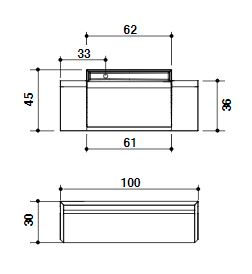 Thumbnail: Falper Ala Wall Mounted Basin WMA L100xW45xH30cm