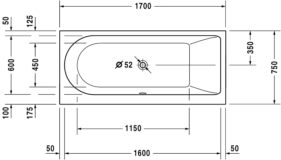 Thumbnail: Duravit Darling New Built In Bathtub 700243