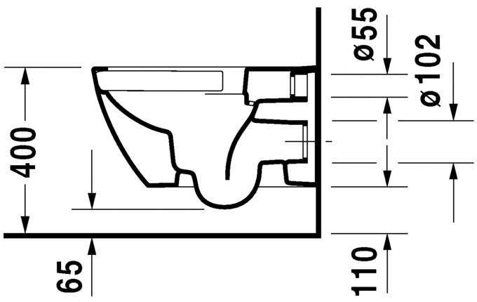 Thumbnail: Duravit Happy d.2 Wall Mounted Toilet 222209