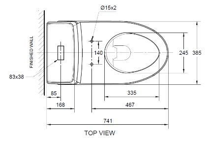 Thumbnail: American Standard Acacia SupaSleek Closed Coupled WC Bowl CL2307