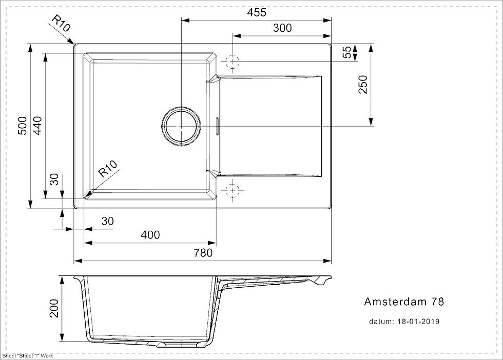 Thumbnail: Reginox Amsterdam 78 Single Bowl Kitchen Sink w/ Drainer