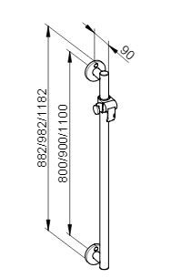 Thumbnail: Keuco Plan Care Grab Bar/Shower Bar 34912
