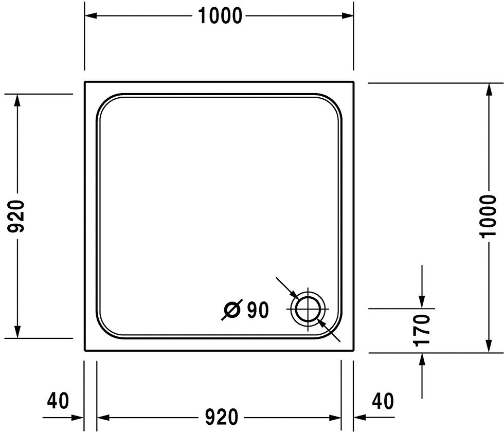 Thumbnail: Duravit D-Code Shower Tray 720103