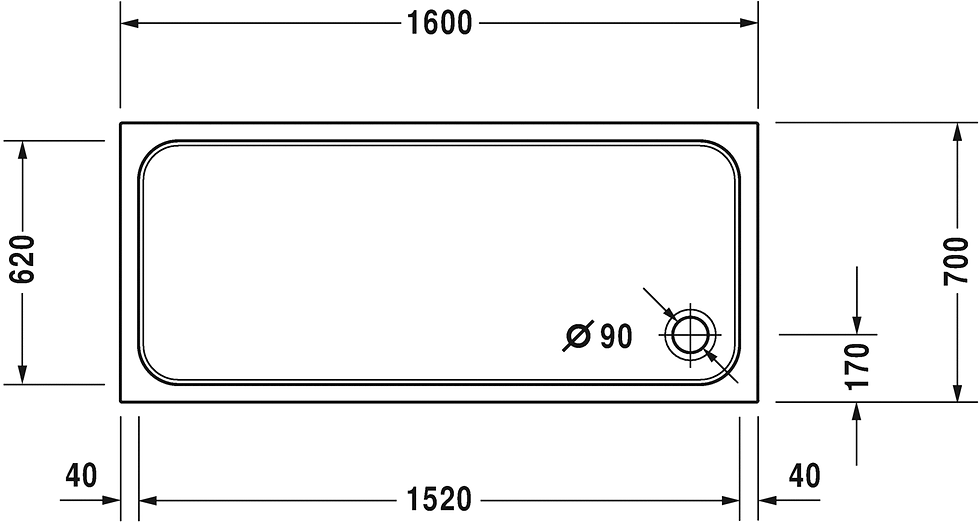 Thumbnail: Duravit D-Code Shower Tray 720163