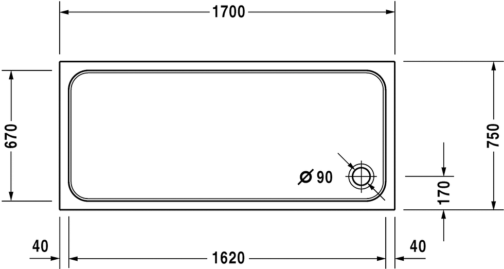 Thumbnail: Duravit D-Code Shower Tray 720100