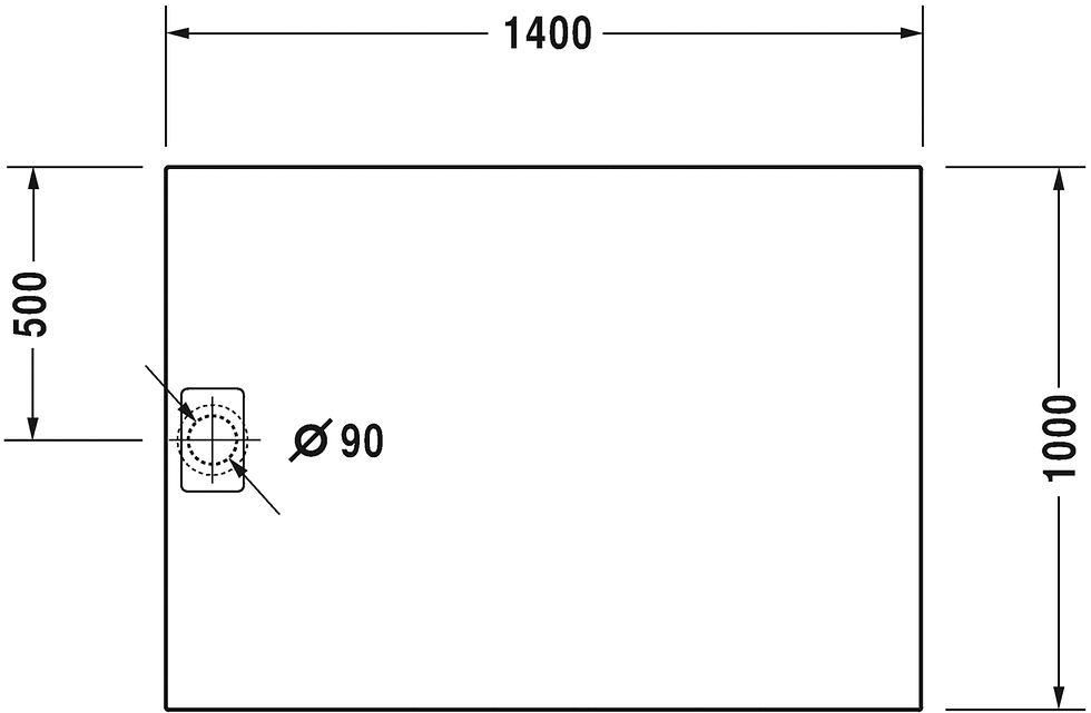 Thumbnail: Duravit Stonetto Shower Tray 720170 L1400xW1000mm
