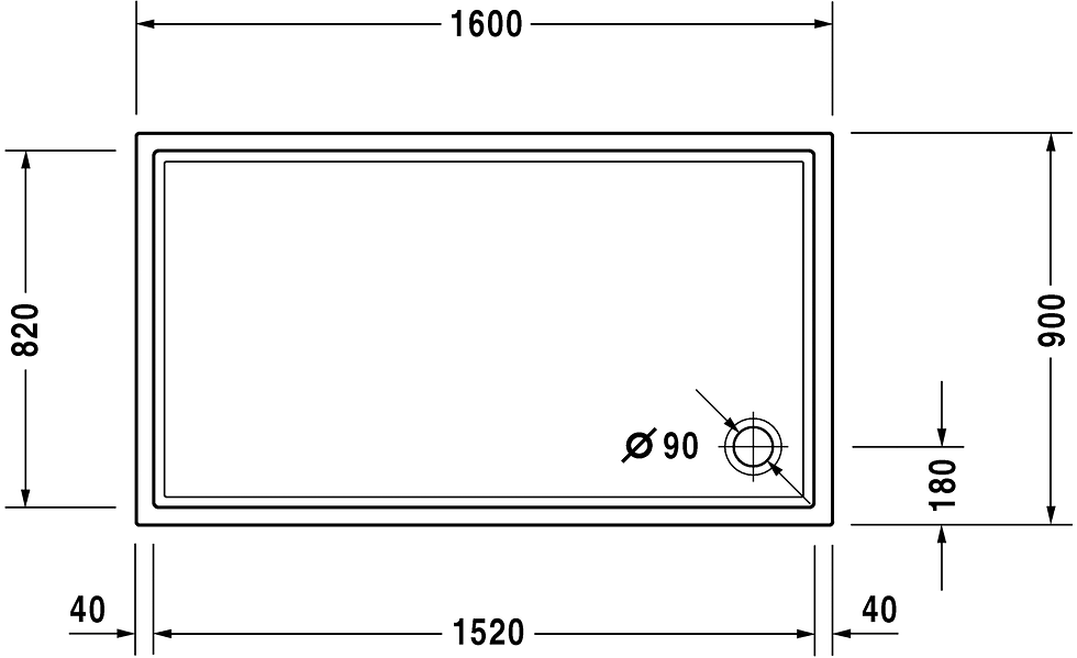 Thumbnail: Duravit Starck Shower Tray 720131 (160x90cm)
