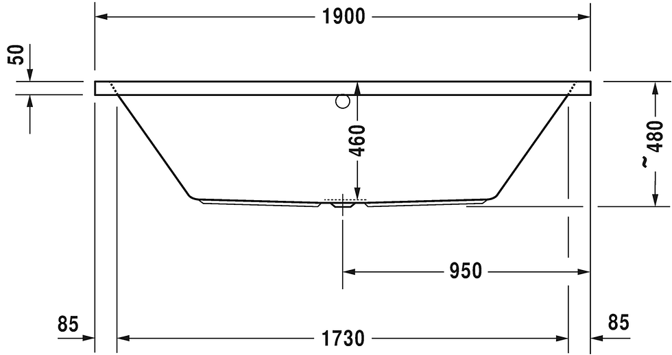 Thumbnail: Duravit Vero Air Built In Bathtub 700414 (190x90cm)