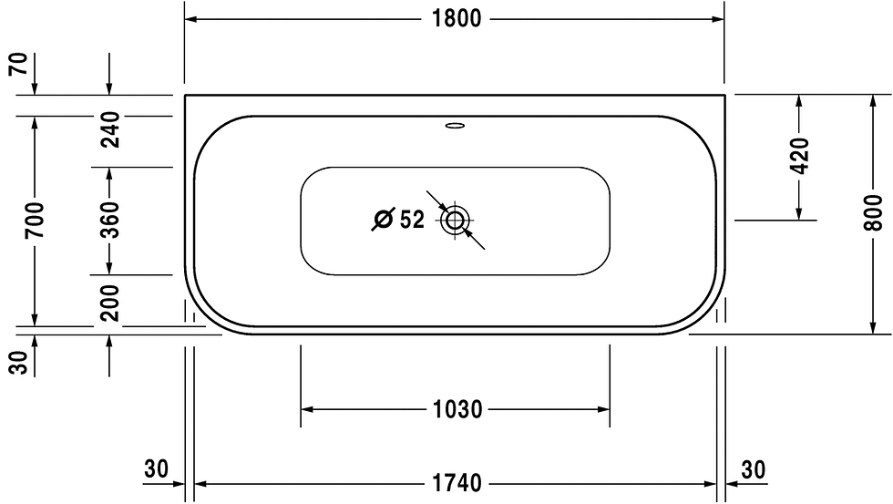Thumbnail: Duravit Happy d.2 Freestanding Back-to-Wall Bathtub 700318