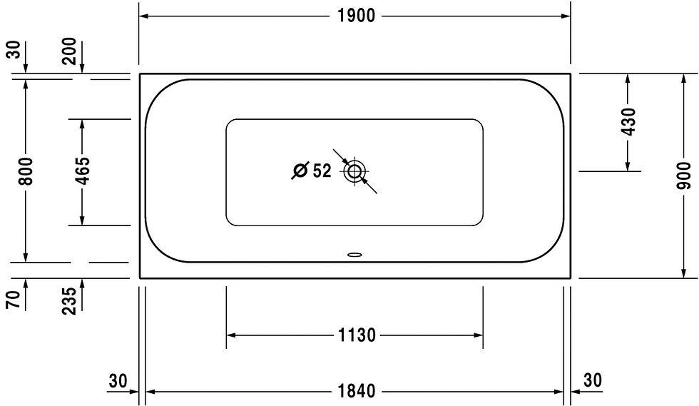 Thumbnail: Duravit Happy d.2 Built In Bathtub 700315