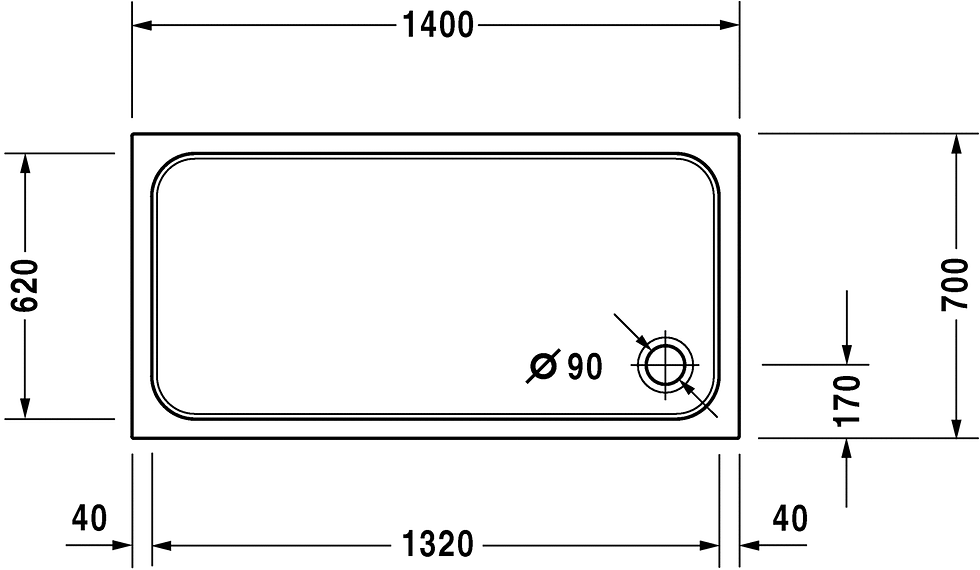 Thumbnail: Duravit D-Code Shower Tray 720095