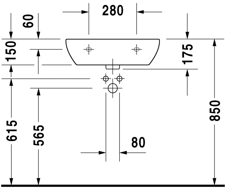 Thumbnail: Duravit D-Code Wall Mounted Basin 231155
