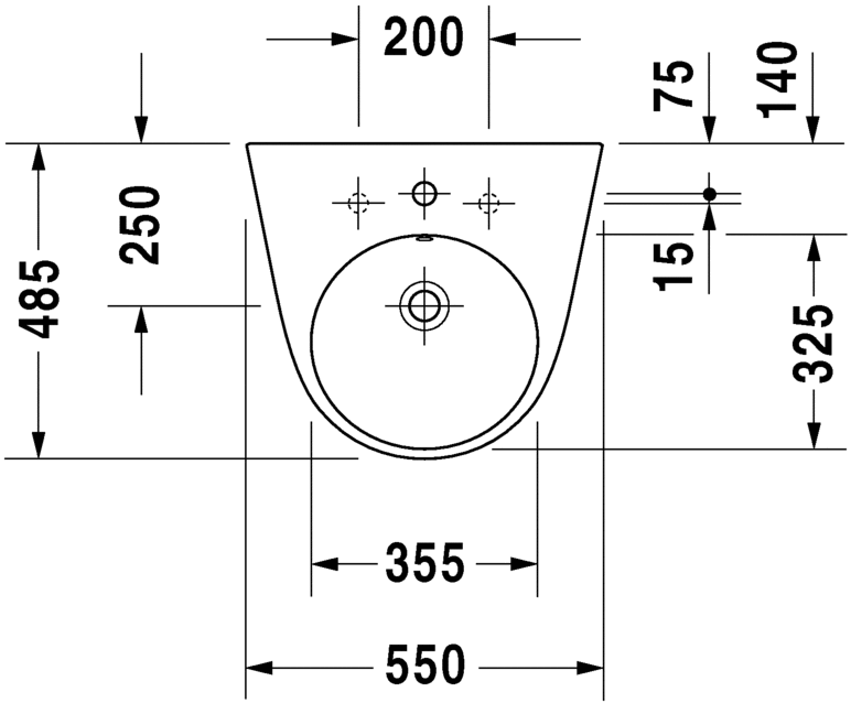 Thumbnail: Duravit Starck 2 Wall Mounted Basin 232355