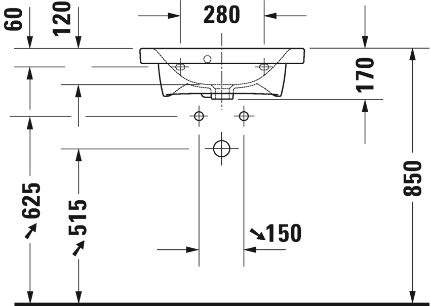 Thumbnail: Duravit DuraStyle Furniture Washbasin 233755