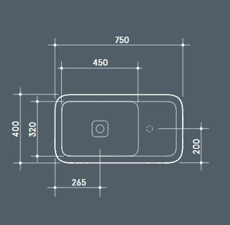 Thumbnail: Valdama Cameo Countertop Basin CML0400A
