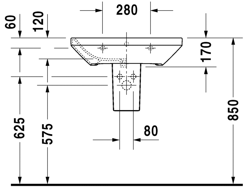 Thumbnail: Duravit DuraStyle Wall Mounted Basin 231965