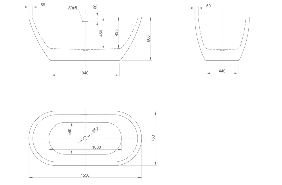 Thumbnail: Knief Form XS Freestanding Bathtub 0100-257
