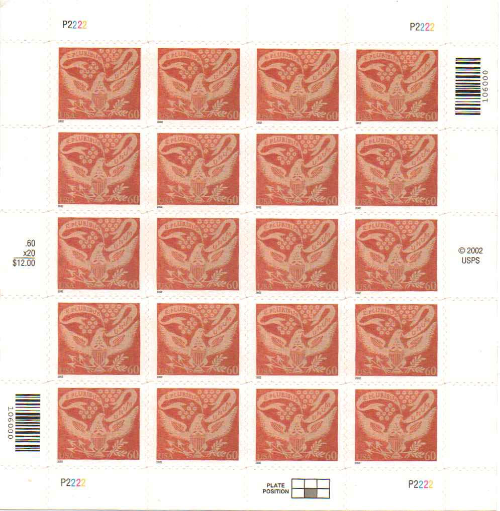 3646 - 60¢ Coverlet Eagle Unused