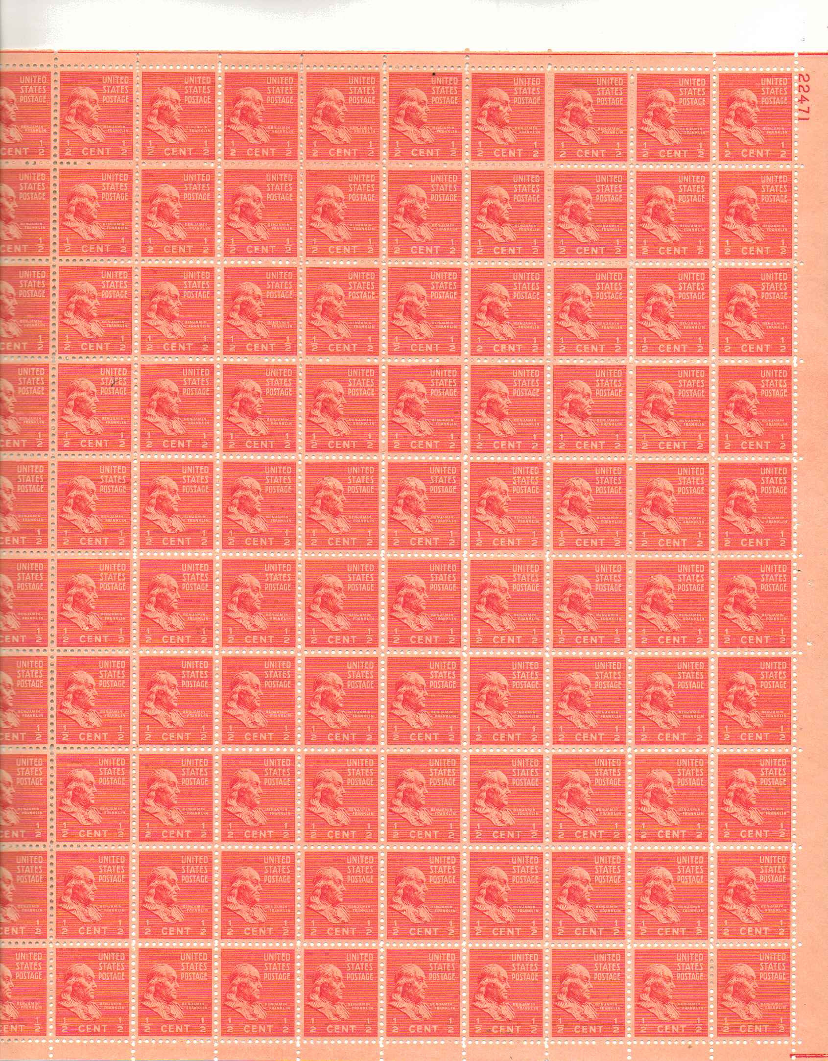 803 - .5¢ Benjamin Franklin Unused