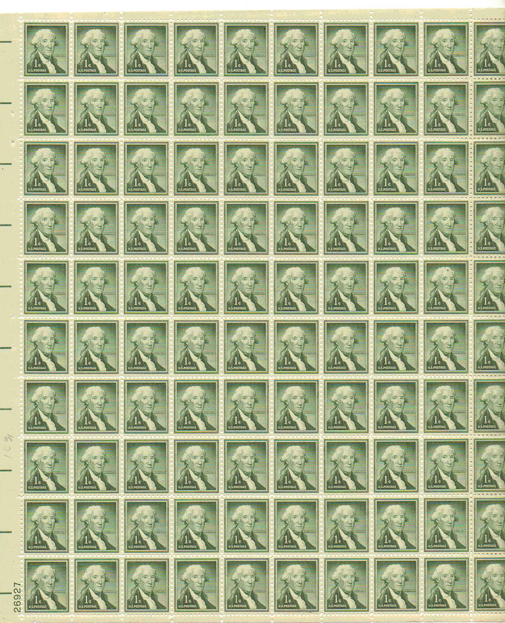 1031 - 1¢ George Washington Unused